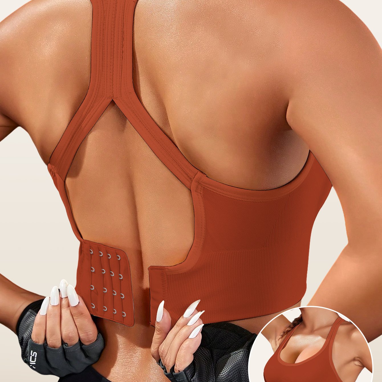 1pc Women'S Sports Bra with Removable Pads - Breathable, Non-Slip Gym Yoga Vest, Solid Color, Knit Fabric, Nylon Material, No Underwire - Adult Athletic Tank Top Innerwear