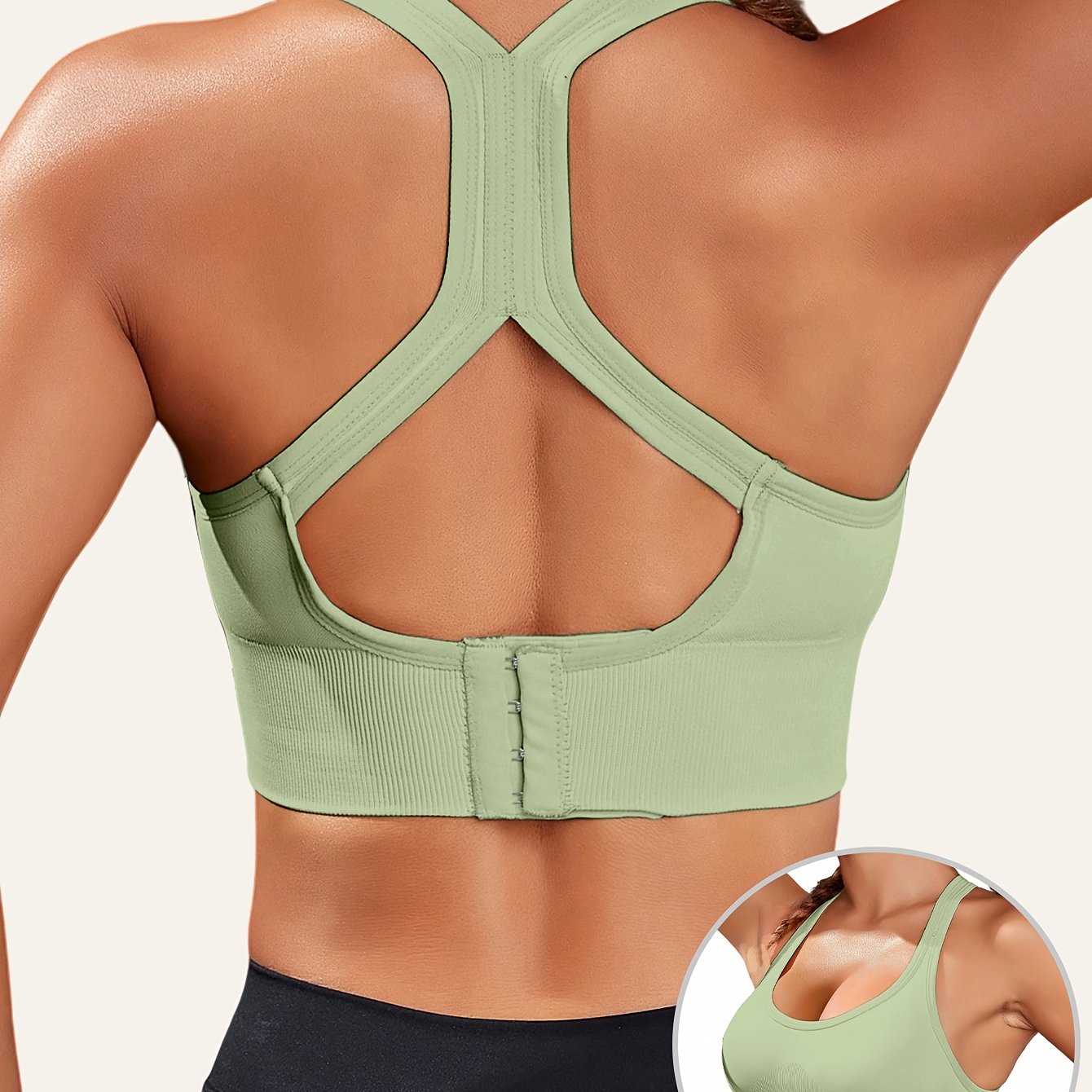 1pc Women'S Sports Bra with Removable Pads - Breathable, Non-Slip Gym Yoga Vest, Solid Color, Knit Fabric, Nylon Material, No Underwire - Adult Athletic Tank Top Innerwear