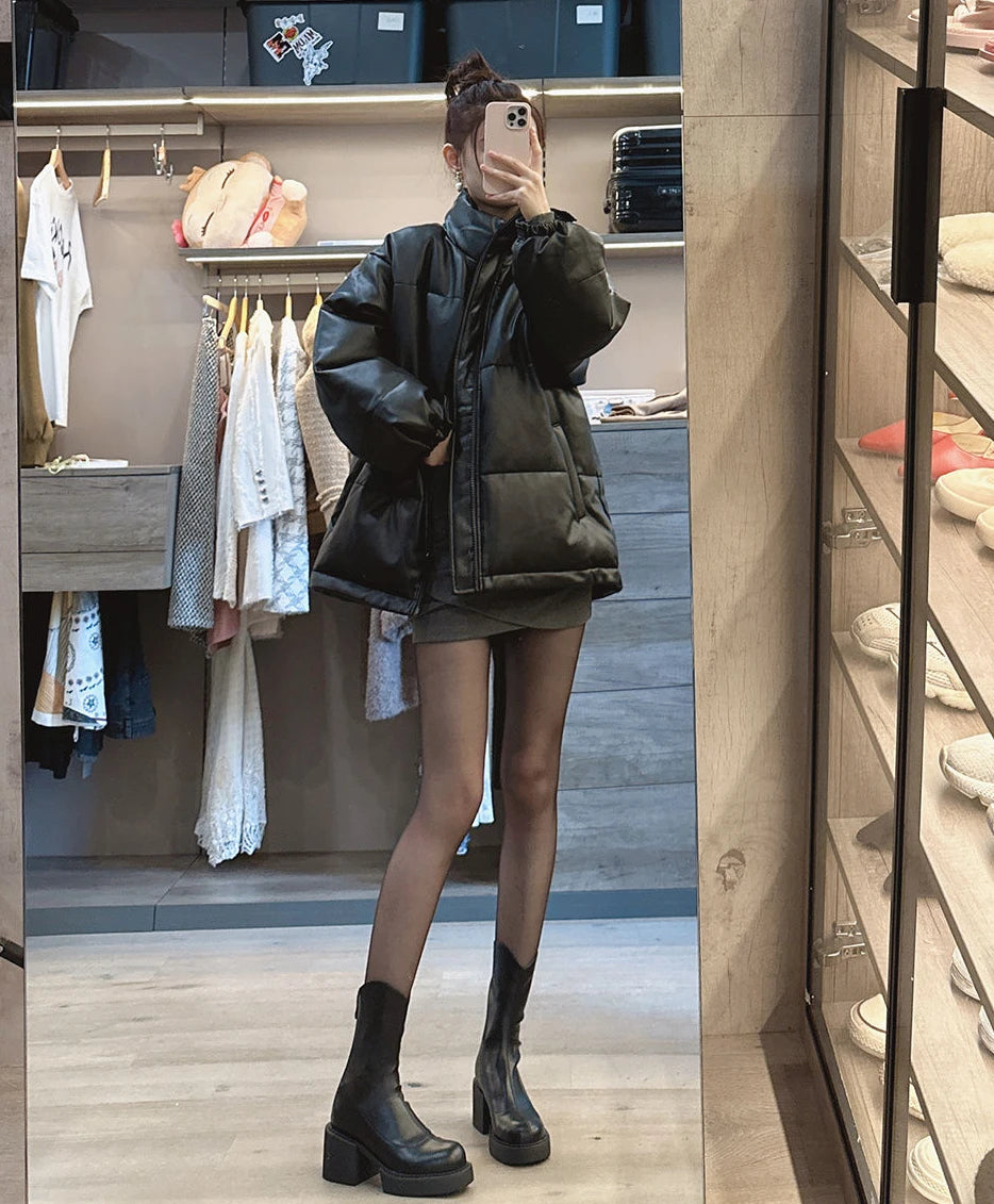 Footwear Waterproof Booties Chunky Short Shoes for Women Platform Very High Heels Female Ankle Boots Round Toe Heeled Quality Pu
