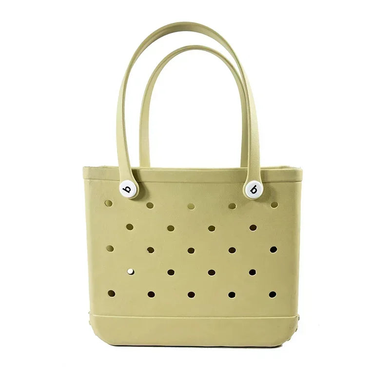 Large EVA Beach Bag Waterproof Tote with Vent Holes for Women Travel Picnic Durable Storage Basket Outdoor Handbag Shopping Tote