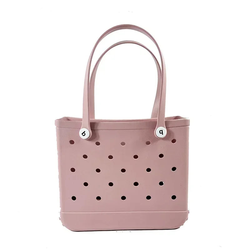 Large EVA Beach Bag Waterproof Tote with Vent Holes for Women Travel Picnic Durable Storage Basket Outdoor Handbag Shopping Tote