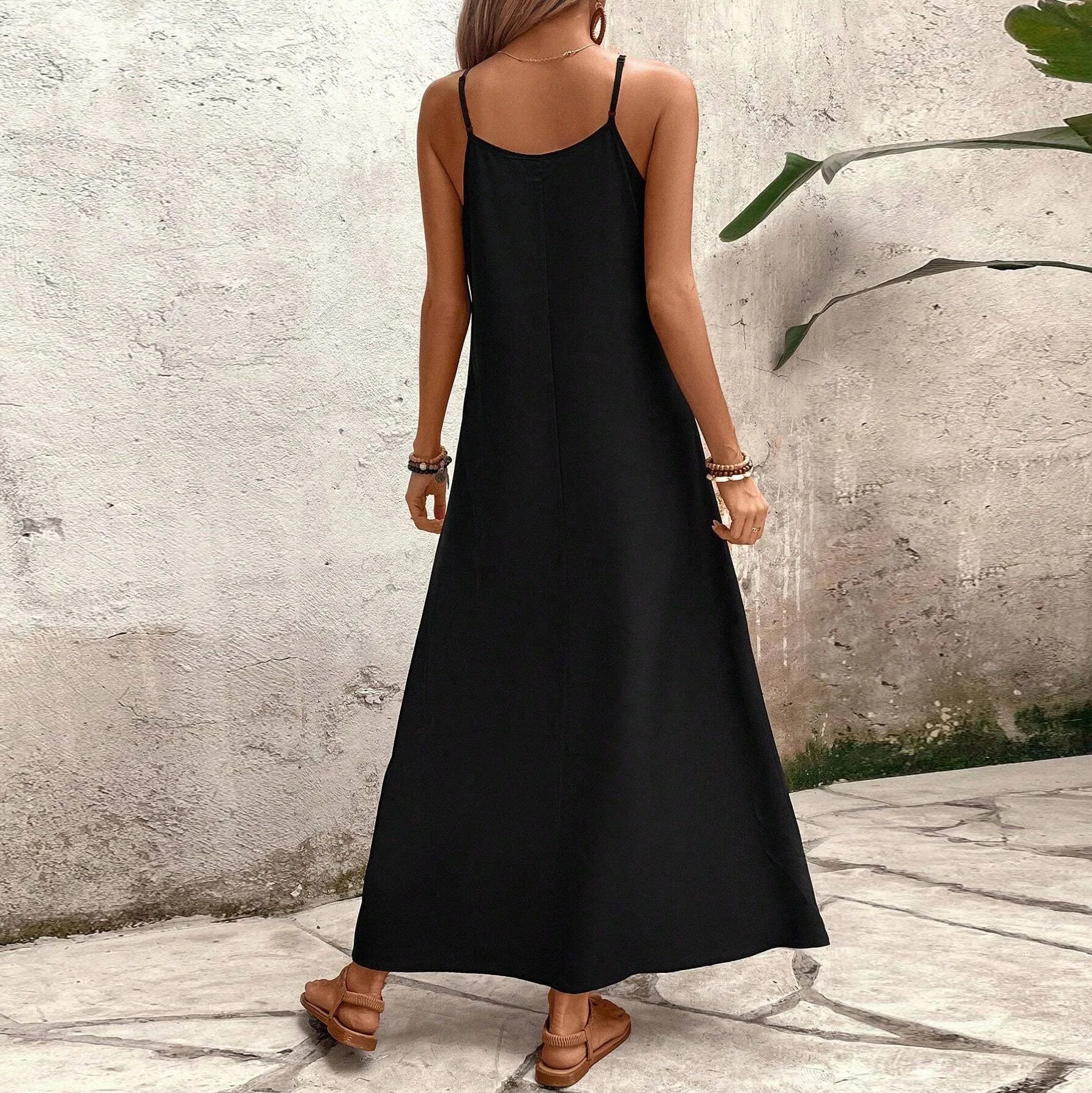 Sexy Spaghetti Strap Beach Boho Long Dress Women Summer Deep V Neck Print Maxi Loose Casual Holiday Dresses For Women Robe Femme