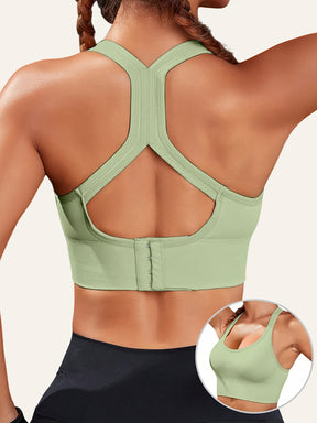 1pc Women'S Sports Bra with Removable Pads - Breathable, Non-Slip Gym Yoga Vest, Solid Color, Knit Fabric, Nylon Material, No Underwire - Adult Athletic Tank Top Innerwear