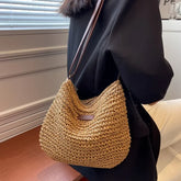 Ladies Fashion Summer Straw Crossbody Bag Women Beach Holiday Shopping Woven Shoulder Handbag Messenger Purses For Women Bags