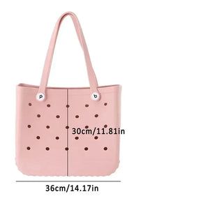 Large EVA Beach Bag Waterproof Tote with Vent Holes for Women Travel Picnic Durable Storage Basket Outdoor Handbag Shopping Tote