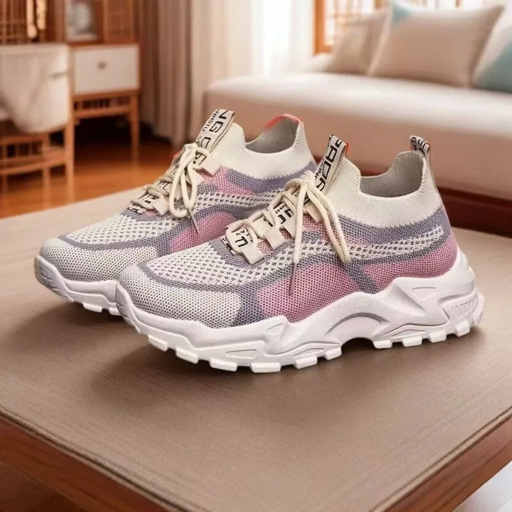 new Sneakers Women Platform Flat Shoes Woman Shoes Green Casual Trainers Ladies Chunky Sneakers Women Shoes