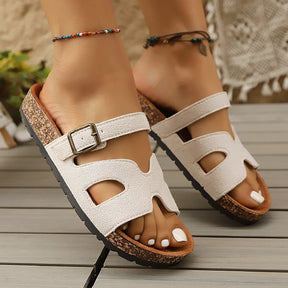 2025 Classic Cork Sandals for Women Men Fashion Soft Thick Sole Cork Slippers Summer Beach Sandals Home Open Toe Flat Sandals