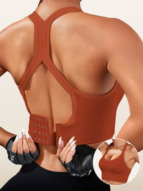 1pc Women'S Sports Bra with Removable Pads - Breathable, Non-Slip Gym Yoga Vest, Solid Color, Knit Fabric, Nylon Material, No Underwire - Adult Athletic Tank Top Innerwear